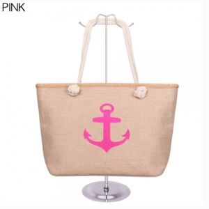 Bags - Pink Canvas Anchor Tote Beach Bag NEW Bags - Pink Canvas Anchor Tote Beach Bag NEW